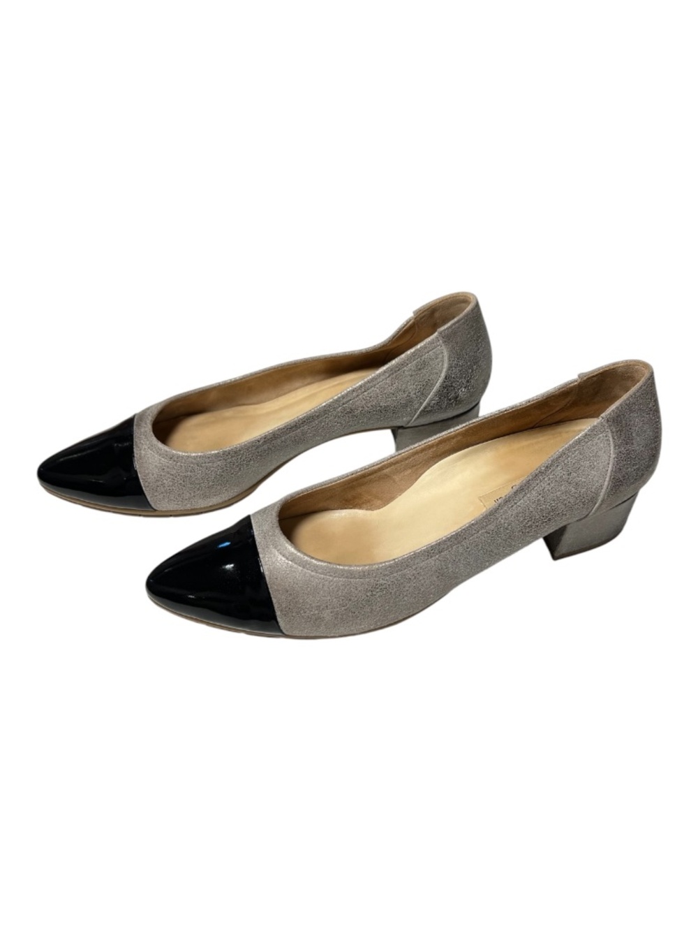 EUC Paul Green Taupe Suede Cap Toe Block Heel Pumps | Size 7.5